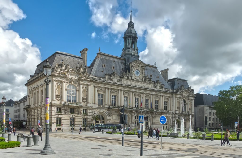A large building with a clock tower on top of it